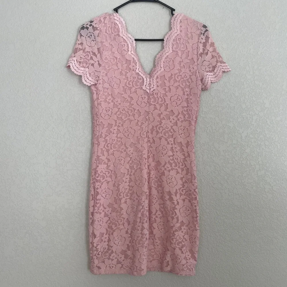 Urban kimchi blue bodycon pink floral dress v neck - Picture 2 of 4